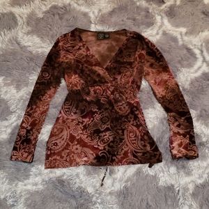 Crushed Velvet Paisley Top